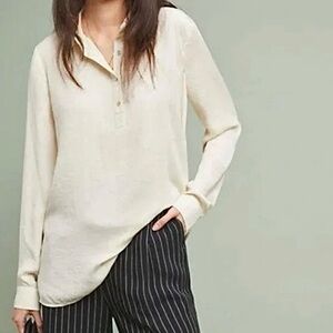 Dolan Anthropologie Left‎ Coast Steinback Long Sleeve Tunic Cream Women’s Small